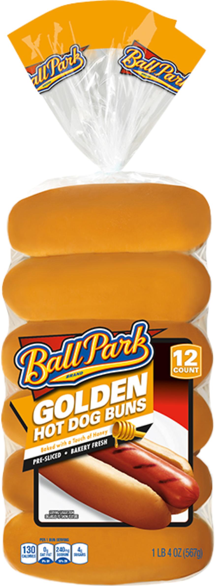 Golden Hot Dog Buns Ball Park