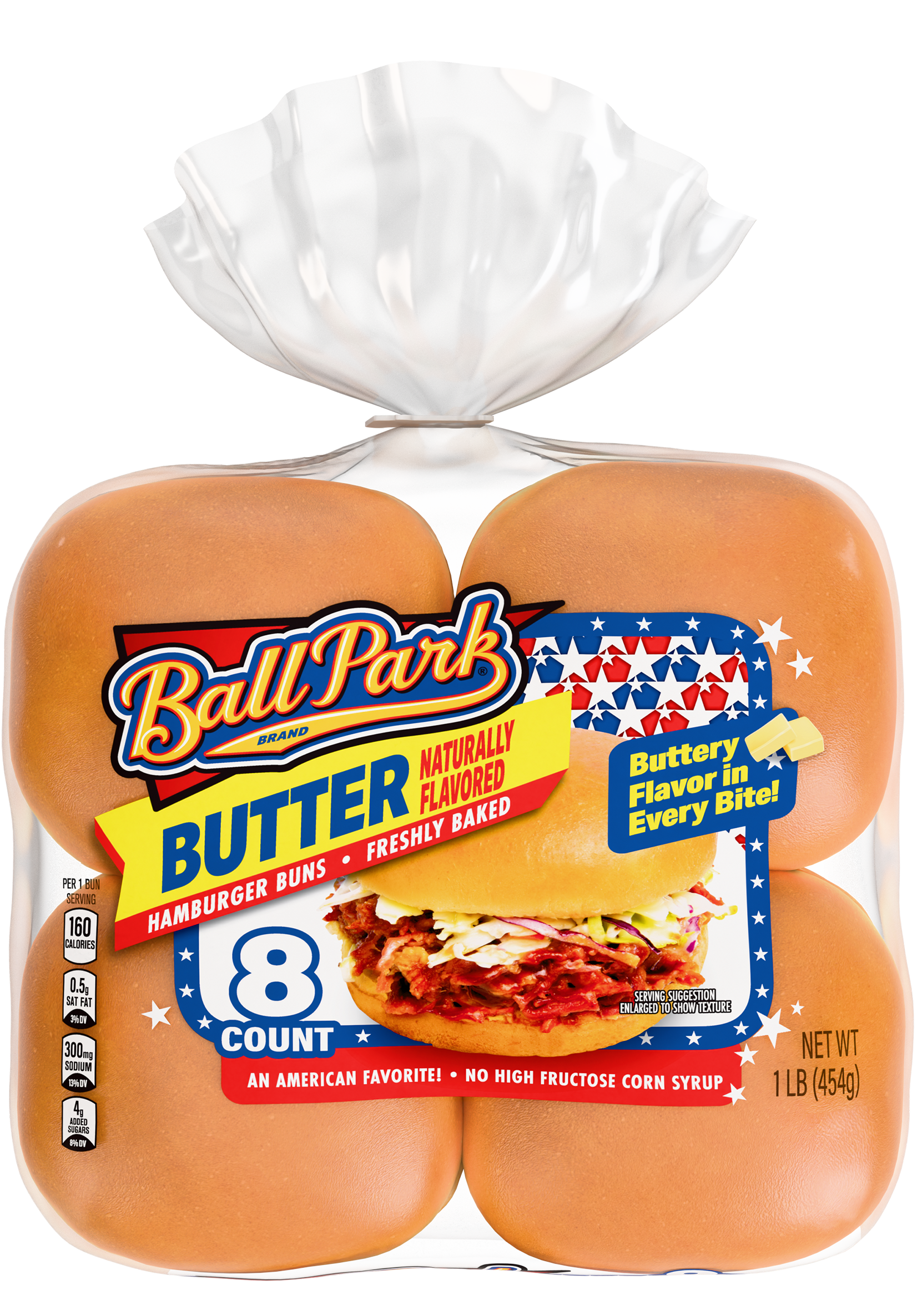 Ball Park Butter Hamburger Buns, 8 count