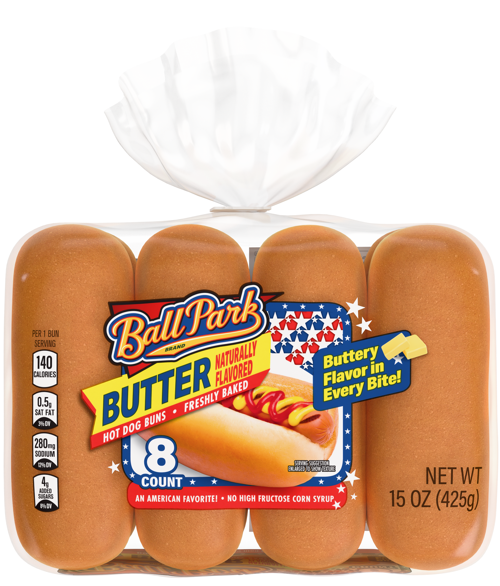 Ball Park Butter Hot Dog Buns, 8 count
